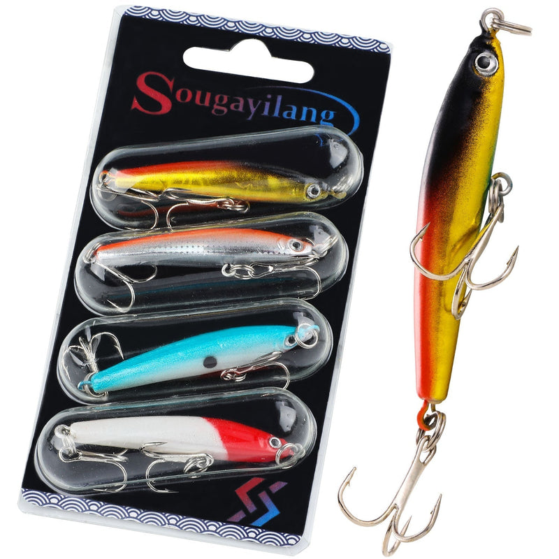 Conjunto 4 Iscas Artificiais SGL - Minnow Sinking/Shallow Runner